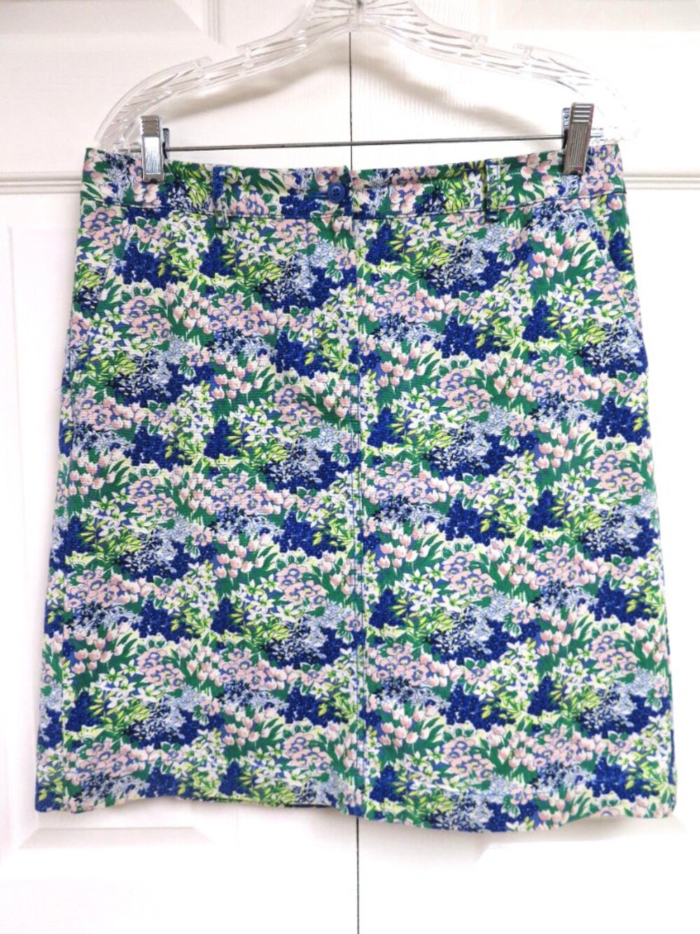 Talbots Floral Cotton Canvas Lined Skirt Size 6
